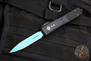 Microtech Ultratech OTF Knife- Jedi Knight- Double Edge- Blue Double Full Serrated Blade 122-D3 JK