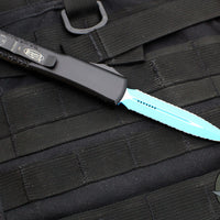 Microtech Ultratech OTF Knife- Jedi Knight- Double Edge- Blue Double Full Serrated Blade 122-D3 JK