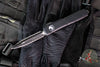 Microtech Ultratech OTF Knife- Double Edge- Tactical- Black Handle- Black Double Full Serrated Blade 122-D3 T 2020 v2