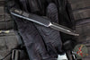 Microtech Ultratech OTF Knife- Double Edge- Tactical- Black Handle- Black Double Full Serrated Blade 122-D3 T 2020 v2