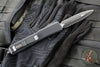 Microtech Ultratech OTF Knife- Double Edge- Tactical- Black Handle- Black Double Full Serrated Blade 122-D3 T