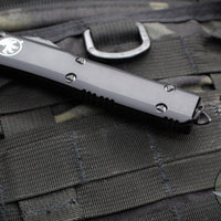 Microtech Ultratech OTF Knife- Double Edge- Tactical- Black Handle- Black Double Full Serrated Blade 122-D3 T