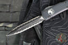 Microtech Ultratech OTF Knife- Double Edge- Tactical- Black Handle- Black Double Full Serrated Blade 122-D3 T