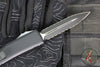 Microtech Ultratech OTF Knife- Double Edge- Tactical- Black Handle- Black Double Full Serrated Blade 122-D3 T