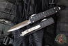 Microtech Ultratech II- Stepped Chassis- Black Double Edge OTF Knife Satin Plain Edge Blade 122II-4 S