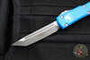 Microtech Ultratech OTF Knife- Tanto Edge- Blue Handle- Apocalyptic Blade 123-10 APBL