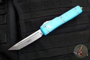Microtech Ultratech OTF Knife- Tanto Edge- Turquoise Handle- Stonewash Blade 123-10 TQ