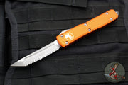 Microtech Ultratech OTF Knife- Tanto Edge- Orange Handle- Apocalyptic Full Serrated Blade 123-12 APOR