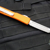 Microtech Ultratech OTF Knife- Tanto Edge- Orange Handle- Apocalyptic Full Serrated Blade 123-12 APOR
