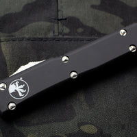 Microtech Ultratech OTF Knife- Tanto Edge- Black Handle- Stonewash Full Serrated Blade 123-12 SLIGHTLY USED