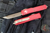 Microtech Ultratech OTF Knife- Tanto Edge- Red Handle- Bronzed Apocalyptic Blade 123-13 APRD
