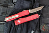 Microtech Ultratech OTF Knife- Tanto Edge- Red Handle- Bronzed Apocalyptic Blade 123-13 APRD