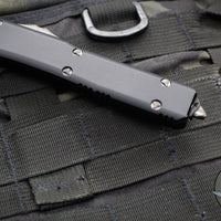 Microtech Ultratech OTF Knife- Tanto Edge- Tactical- Black Handle- Black DLC Blade 123-1 DLCTS