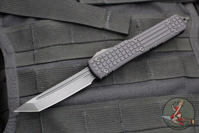 Microtech Ultratech OTF Knife- Delta- SHADOW- Tanto Edge- Frag Black Handle- Black DLC Plain Edge Blade- DLC HW- Nickel Boron Internals 123-1UT-DSH