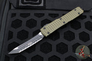 Microtech Ultratech OTF Knife- Tanto Edge- Frag Pattern OD Green G-10 Top- Black Plain Edge Blade 123-3 FRGTODS