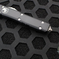 Microtech Ultratech OTF Knife- Tanto Edge- Black Handle- Satin Full Serrated Blade 123-6