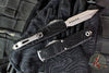 Microtech UTX-85 OTF Knife- GEN IV- Spartan Edge- Black Topographic Patterned Handle- Stonewash Finished Blade 12304TP-10