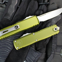 Microtech UTX-85 OTF Knife- GEN IV- Single Edge- OD Green Handle- Stonewash Blade 12314-10 OD