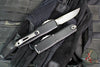Microtech UTX-85 OTF Knife- GEN IV- Single Edge- Black Handle- Stonewash Blade 12314-10