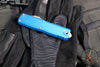 Microtech UTX-85 OTF Knife- GEN IV- Single Edge- Blue Handle- Apocalyptic Part Serrated Blade 12314-11 APBL