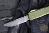 Microtech UTX-85 OTF Knife- GEN IV- Single Edge- OD Green Handle- Stonewash Part Serrated Blade 12314-11 OD