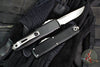 Microtech UTX-85 OTF Knife- GEN IV- Single Edge- Black Handle- Stonewash Part Serrated Blade 12314-11