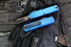 Microtech UTX-85 OTF Knife- GEN IV- Single Edge- Blue Handle- Black Blade 12314-1 BL