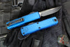 Microtech UTX-85 OTF Knife- GEN IV- Single Edge- Blue Handle- Black Blade 12314-1 BL