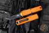 Microtech UTX-85 OTF Knife- GEN IV- Single Edge- Orange Handle- Black Blade 12314-1 OR