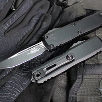 Microtech UTX-85 OTF Knife- GEN IV- Single Edge- Tactical- Black Handle- Black Blade 12314-1 T
