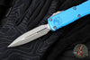 Microtech UTX-85 OTF Knife- GEN III- Double Edge- Blue Handle- Apocalyptic Blade 1232-10 APBL