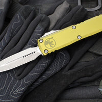 Microtech UTX-85 OTF Knife- GEN III- Double Edge- OD Green Handle- Apocalyptic Blade 1232-10 APOD