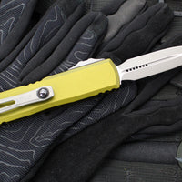 Microtech UTX-85 OTF Knife- GEN III- Double Edge- OD Green Handle- Apocalyptic Blade 1232-10 APOD