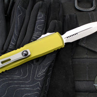 Microtech UTX-85 OTF Knife- GEN III- Double Edge- OD Green Handle- Stonewash Blade 1232-10 OD