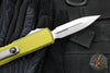 Microtech UTX-85 OTF Knife- GEN III- Double Edge- OD Green Handle- Stonewash Blade 1232-10 OD