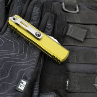Microtech UTX-85 OTF Knife- GEN III- Double Edge- OD Green Handle- Stonewash Blade 1232-10 OD