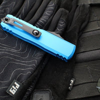 Microtech UTX-85 OTF Knife- GEN III- Double Edge- Blue Handle- Black Blade 1232-1 BL