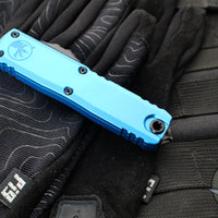 Microtech UTX-85 OTF Knife- GEN III- Double Edge- Blue Handle- Black Blade 1232-1 BL