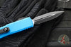 Microtech UTX-85 OTF Knife- GEN III- Double Edge- Blue Handle- Black Part Serrated Blade 1232-2 BL