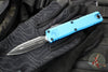 Microtech UTX-85 OTF Knife- GEN III- Double Edge- Blue Handle- Black Full Serrated Blade 1232-3 BL