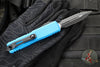 Microtech UTX-85 OTF Knife- GEN III- Double Edge- Blue Handle- Black Full Serrated Blade 1232-3 BL