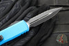 Microtech UTX-85 OTF Knife- GEN III- Double Edge- Blue Handle- Black Full Serrated Blade 1232-3 BL