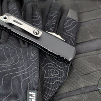 Microtech UTX-85 OTF Knife- GEN IV- Double Edge- Black Handle- Apocalyptic Finished Blade 12324-10 AP