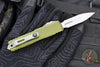 Microtech UTX-85 OTF Knife- GEN IV- Double Edge- OD Green Handle- Apocalyptic Part Serrated Blade 12324-11 APOD