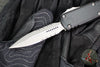 Microtech UTX-85 OTF Knife- GEN IV- Double Edge- Black Handle- Apocalyptic Finished Part Serrated Blade 12324-11 AP