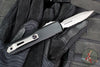 Microtech UTX-85 OTF Knife- GEN IV- Double Edge- Black Handle- Apocalyptic Finished Part Serrated Blade 12324-11 AP