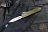 Microtech UTX-85 OTF Knife- GEN IV- Double Edge- OD Green Handle- Stonewash Part Serrated Blade 12324-11 OD