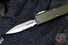 Microtech UTX-85 OTF Knife- GEN IV- Double Edge- OD Green Handle- Stonewash Part Serrated Blade 12324-11 OD