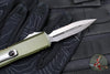 Microtech UTX-85 OTF Knife- GEN IV- Double Edge- OD Green Handle- Stonewash Part Serrated Blade 12324-11 OD