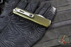 Microtech UTX-85 OTF Knife- GEN IV- Double Edge- OD Green Handle- Stonewash Part Serrated Blade 12324-11 OD